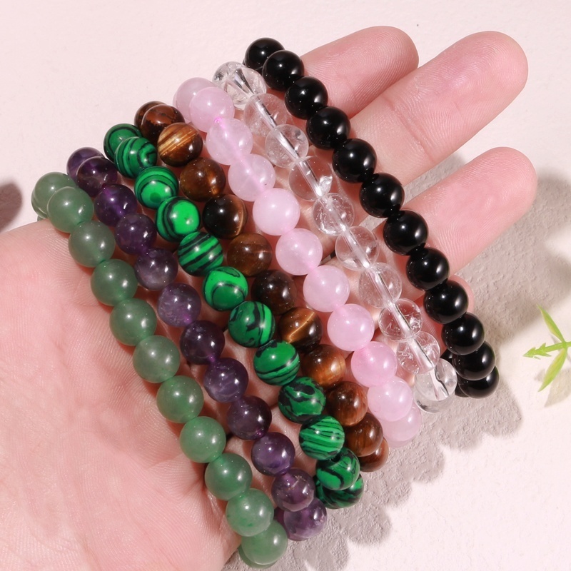 Charms chakra healing gem bracelet natural stone jade stone bracelet for woman jewelry making