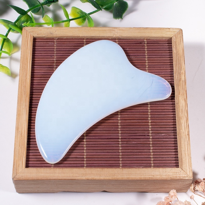 2020 New Product Opal scraping massage board Body Massage Tool white jade face gua sha massage tool