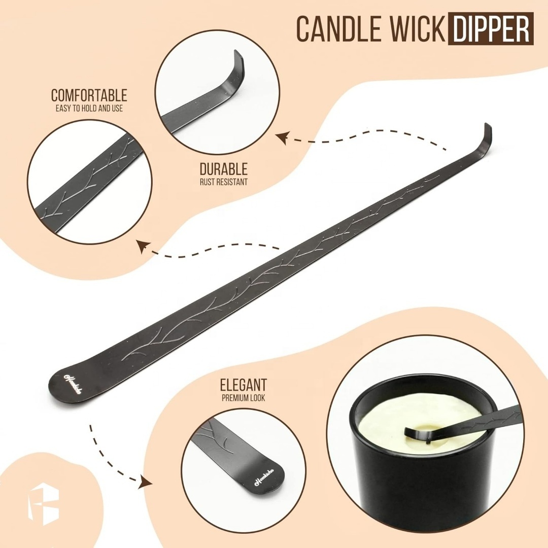 Wholesale Stainless Steel Candle Accessories Black Silver Candle Snuffer Lighter Candle Care Kit