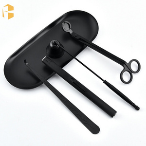 Wholesale Stainless Steel Candle Accessories Black Silver Candle Snuffer Lighter Candle Care Kit