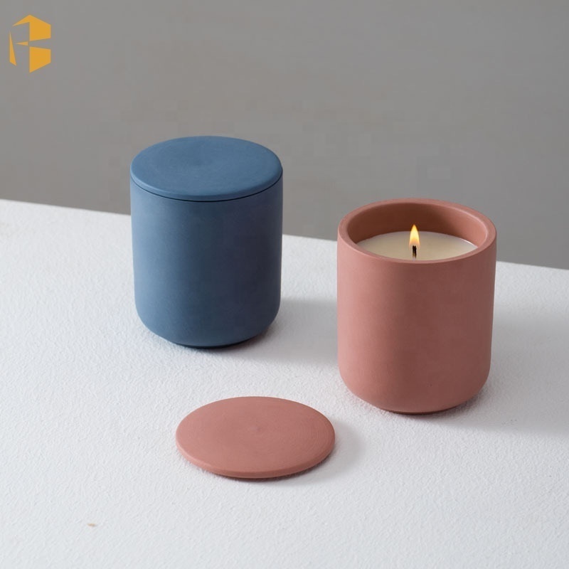 Luxury Wholesale Handmade Soy Wax Refill Ceramic Vessel Candle with Lid