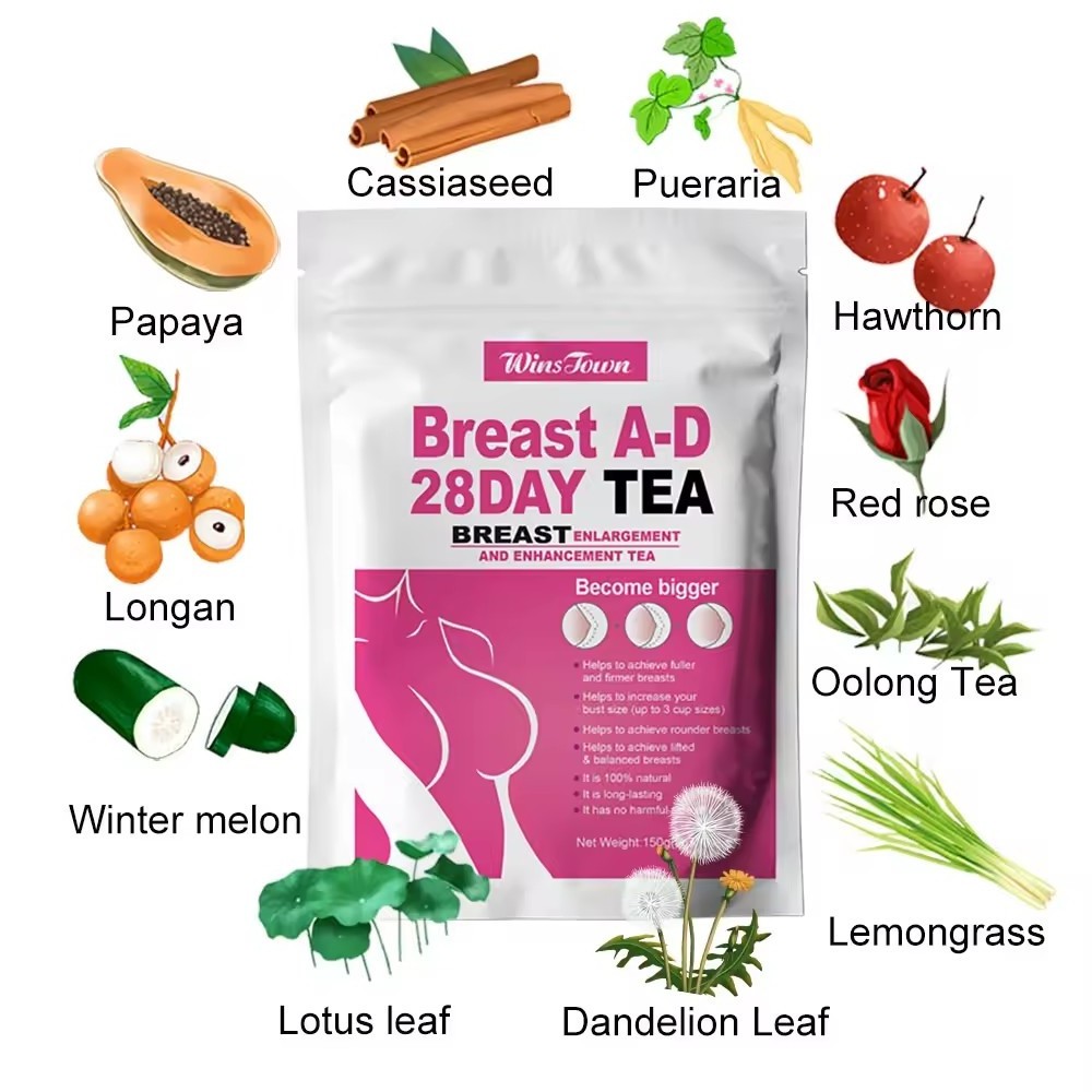 Private Label boobs enlargement and lifting tea 100% chinese herbal big breast enlargement firmness tea Healthcare Supplement