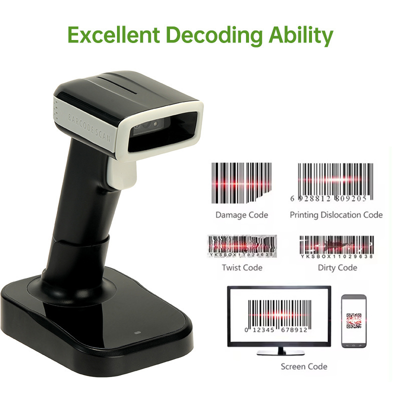 Wireless Barcode Reader 1D/2D Barcode Scanner USB Manos Libres Bluetooth Good Quality and Low Price