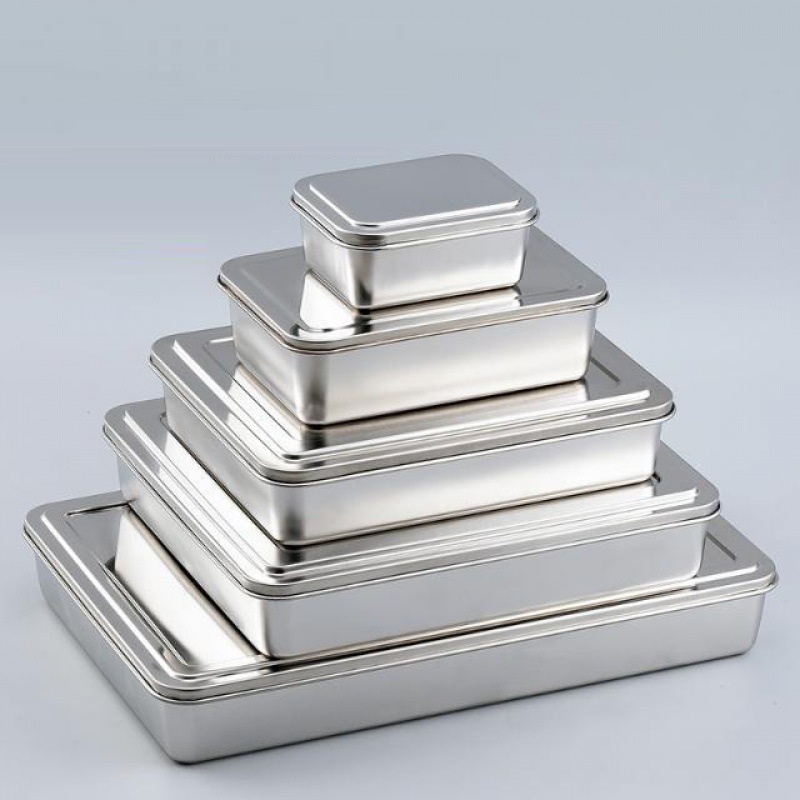 Rectangular Baking Tray For Oven With Drain Rack And Steel Cover Cake Pans Non Magnetic Stainless Steel