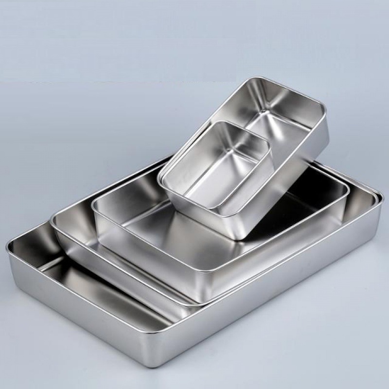 Rectangular Baking Tray For Oven With Drain Rack And Steel Cover Cake Pans Non Magnetic Stainless Steel