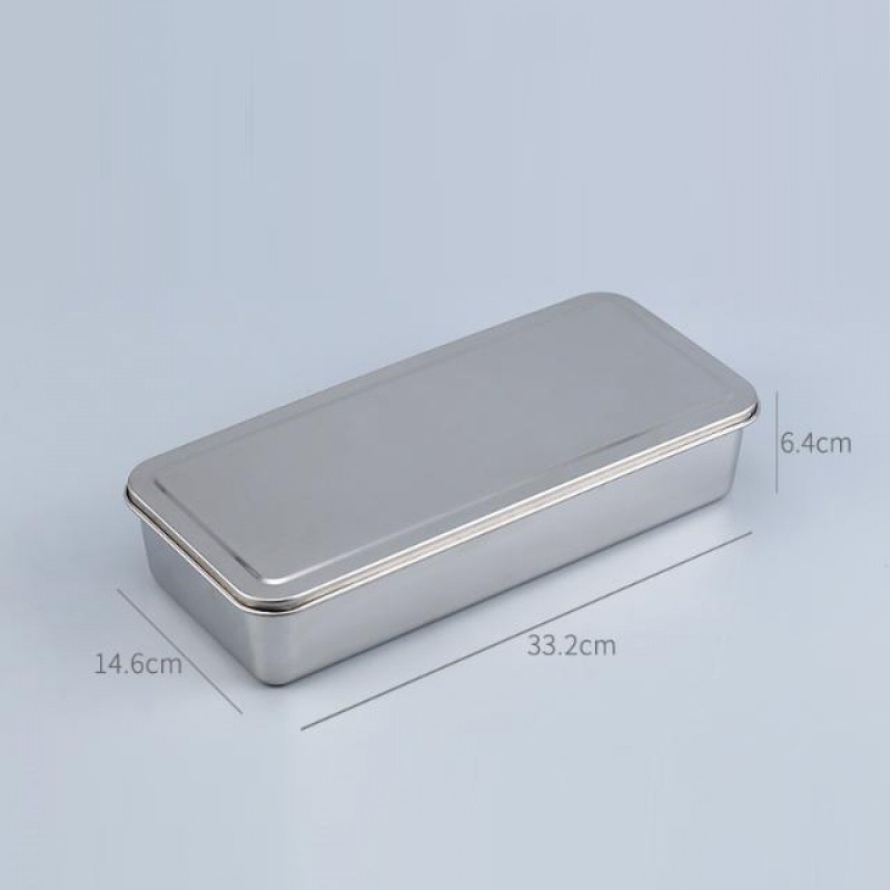 Stainless Steel Rectangular Baking Cake Tray with Steel Cover Cake Pans Food Container