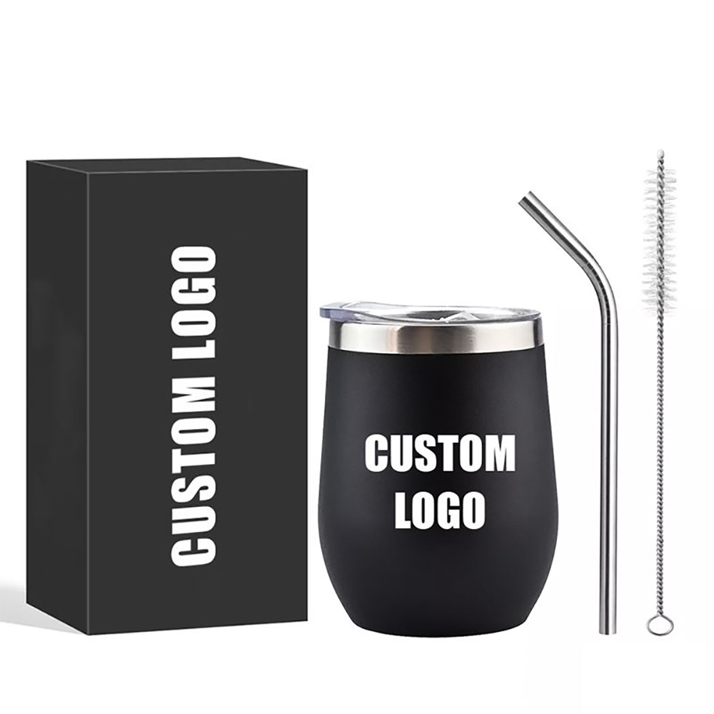 Travel Coffee Custom Logo Cup 350ml Egg Shaped Vacuum Stainless Steel Wine Tumblers Cup Beer Mug 12oz Wine Tumbler