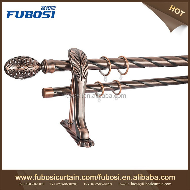 High quality double curtain rod/ shower curtain rod finials