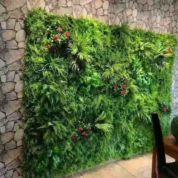 T257 Party Decoration Indoor Outside UV Grass On Wall Covering  Living Panel Foliage Vertical Garden Artificial Green Grass Wall