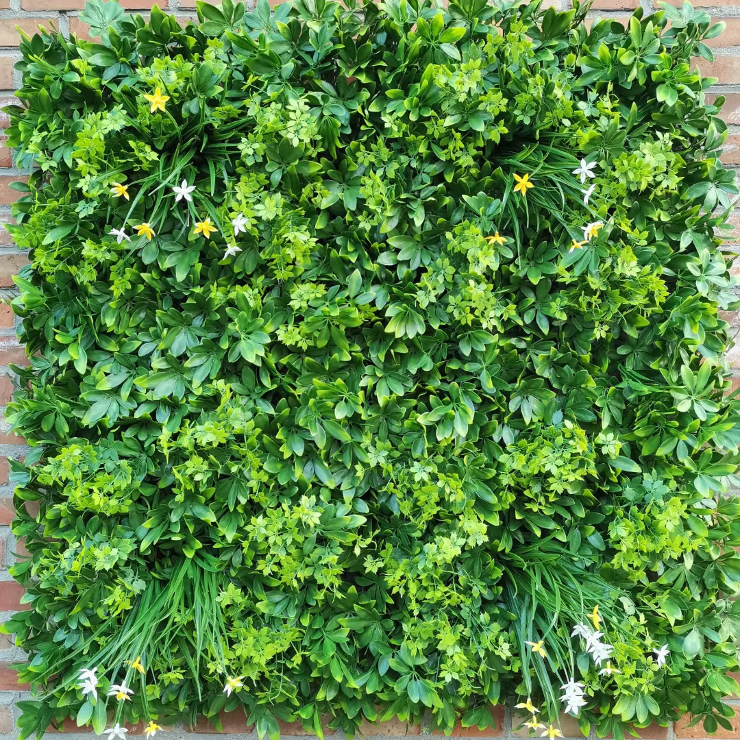 H05085 Home Outdoor Garden Decor UV Protected Faux Plastic Green Grass Wall Backdrop Panel Artificial Plant Grass Wall for Decor