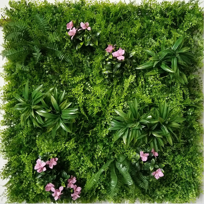 H05085 Home Outdoor Garden Decor UV Protected Faux Plastic Green Grass Wall Backdrop Panel Artificial Plant Grass Wall for Decor