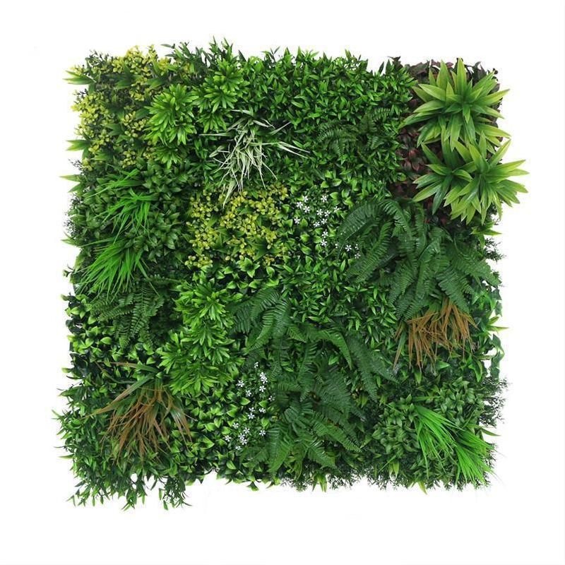 H05085 Home Outdoor Garden Decor UV Protected Faux Plastic Green Grass Wall Backdrop Panel Artificial Plant Grass Wall for Decor