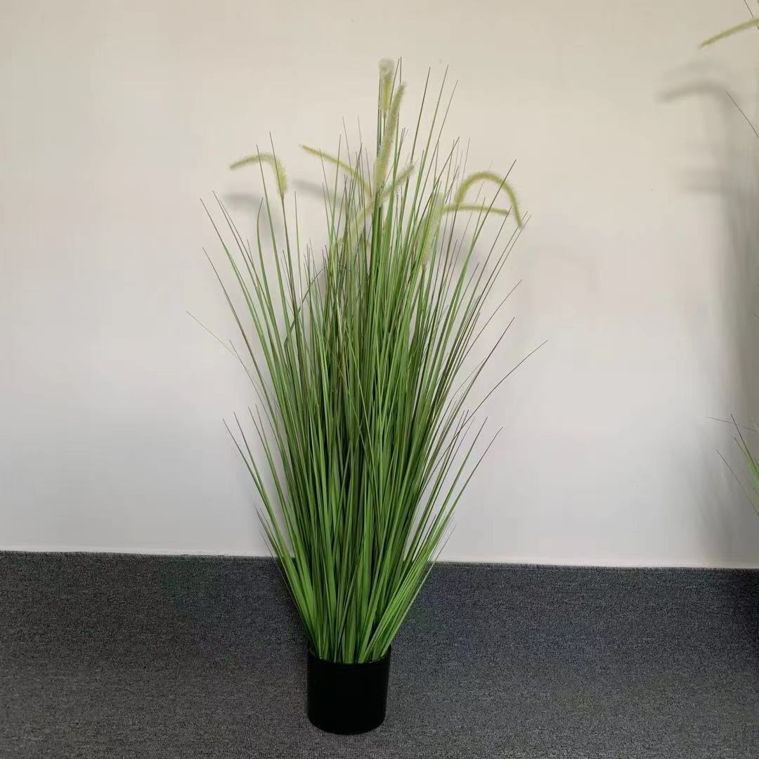 M3398 China Manufacturer Artificial Reed Plant Onion Grass In Pot Decoration Handmade Artificial Onion Grass