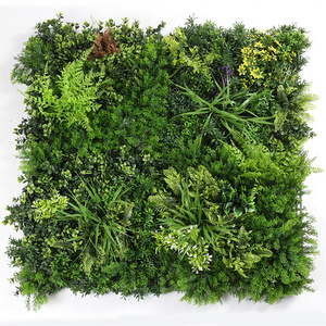 F31 Wholesale simulation UV protected fire retardant plant wall vertical 3D plastic faux artificial green grass wall panel