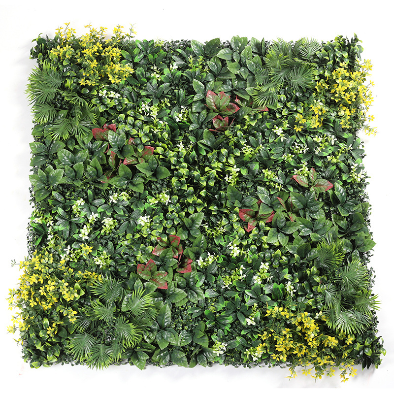 F31 Wholesale simulation UV protected fire retardant plant wall vertical 3D plastic faux artificial green grass wall panel