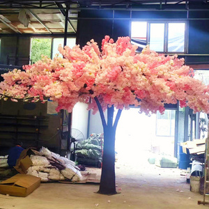 Indoor outdoor 3m 4m Fiberglass Artificial Sakura Tree Umbrella Shaped Silk Cherry Blossom Flower Tree for Hotel Wedding Decor