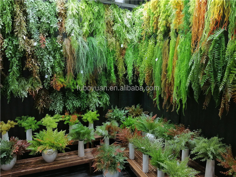 S0258 hotel and restaurant hanging green fake green roof wall artificial plant plafond fake ivy artificial ceiling hanging plant