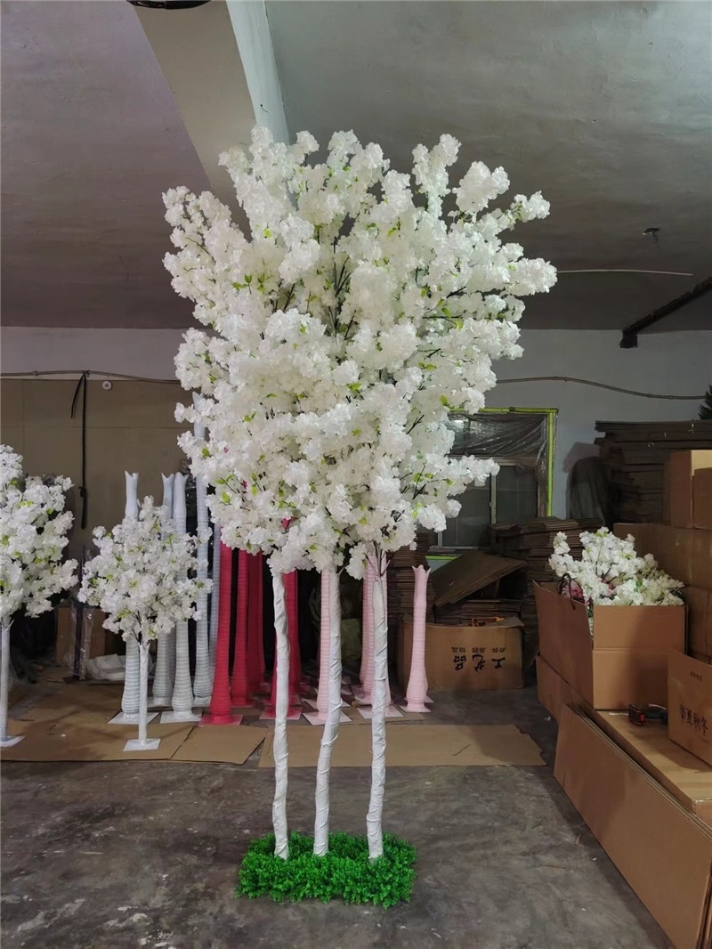 S02558 Wedding Christmas decoration artificial blossom cherry tree white flower tree 10ft white cherry blossom tree for decor