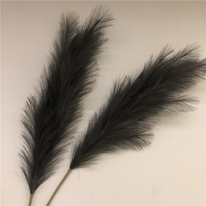 E07304 Wholesale 43 Inches Pampas INS Style Black Color Fake 2 tone Pampas Grass Artificial Pampas Grass for Sale