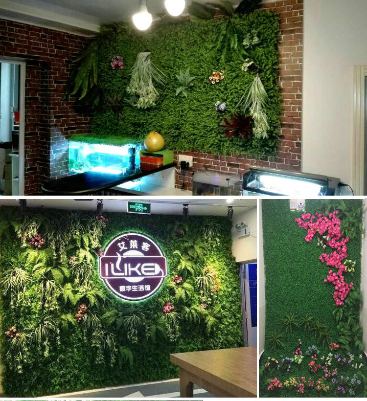 S02119 Indoor decor grass wall green plant Artificial grass tiles Greenery vertical grass backdrop for restaurant event covering