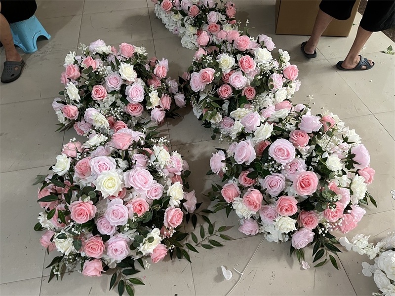 SZ  Artificial Flower Wedding Centerpiece White Rose Ball Wedding Centerpieces Rose Floral Centerpieces for Wedding Table Flower