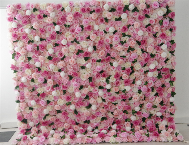 SZ0475 Cheap artificial floral wall backdrop panels flowers 3D rose wall flowerwall restaurant wall decor for wholesale