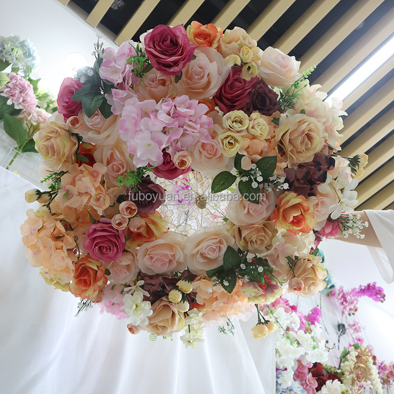 SZ04263 Wedding Decor  Artificial Silk Flower Umbrella For artificial flower centerpieces  wedding umbrella