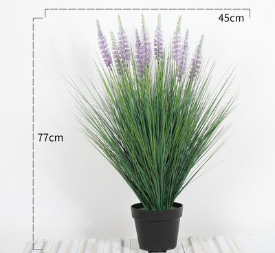 Artificial plastic fakes flower faux reed grass with pot for home decor