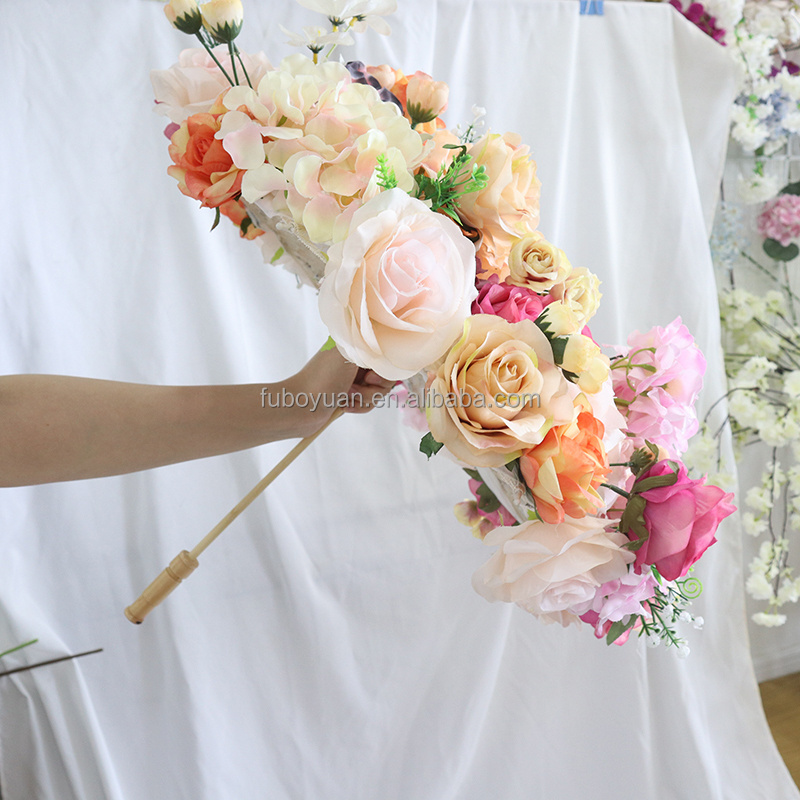 SZ04263 Wedding Decor  Artificial Silk Flower Umbrella For artificial flower centerpieces  wedding umbrella