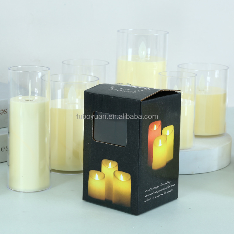 E- 3D Real Flame LED Candle Electronic Battery Powered Remote Control Candles For Home Bedroom Party Wedding Festival