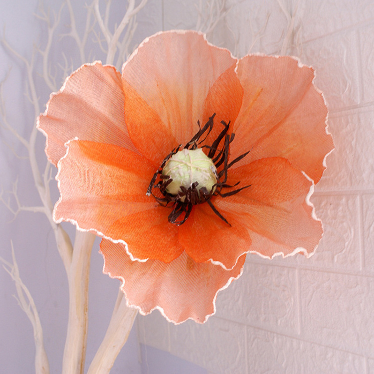 V143 Artificial Silk Giant Poppy Flowers Poppy Flower for Wedding Decor