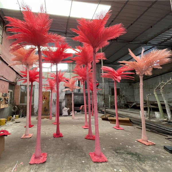 SZ04327 Indoor Outdoor Wedding Decor Pink Plastic Palm Trees Table Centerpiece Sakura Tree Artificial Cherry Blossom Flower Tree