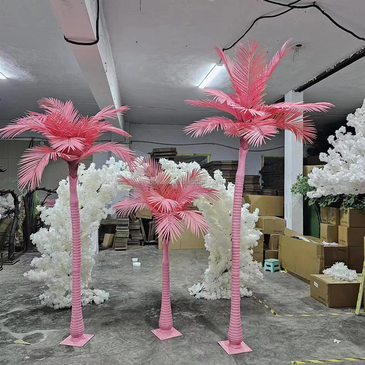 SZ04327 Indoor Outdoor Wedding Decor Pink Plastic Palm Trees Table Centerpiece Sakura Tree Artificial Cherry Blossom Flower Tree