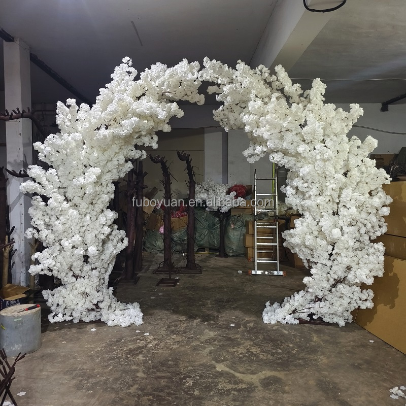 L6501 Custom Indoor Outdoor Decor Small Sakura Table Tree Big White Pink Artificial Cherry Blossom Flower Tree For Wedding Decor