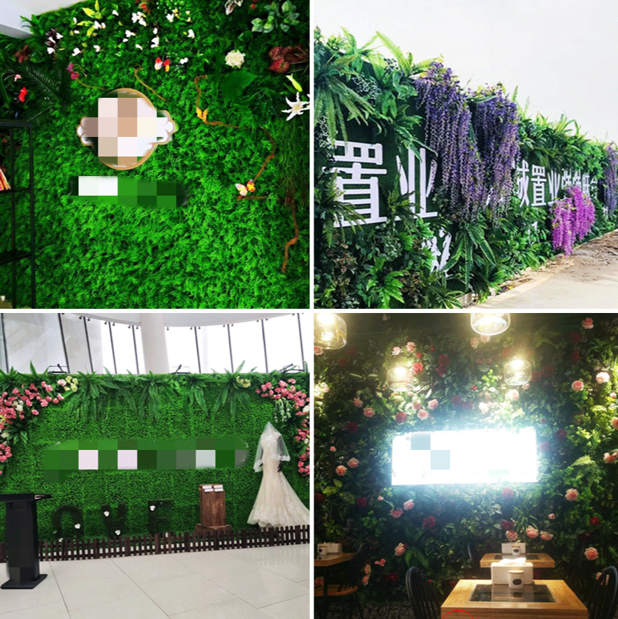 Outdoor Decor UV Synthetic Artifical Tropical Plant Wall Backdrop Panel Plastic E07086 Garden Indoor Artificial Green Grass Wall