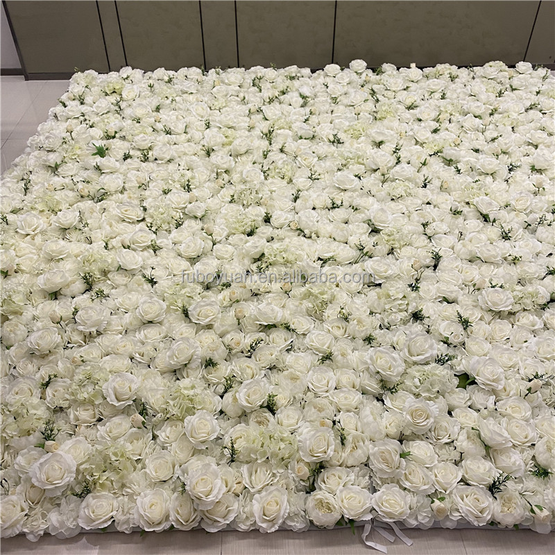 SZ0475 Cheap artificial floral wall backdrop panels flowers 3D rose wall flowerwall restaurant wall decor for wholesale