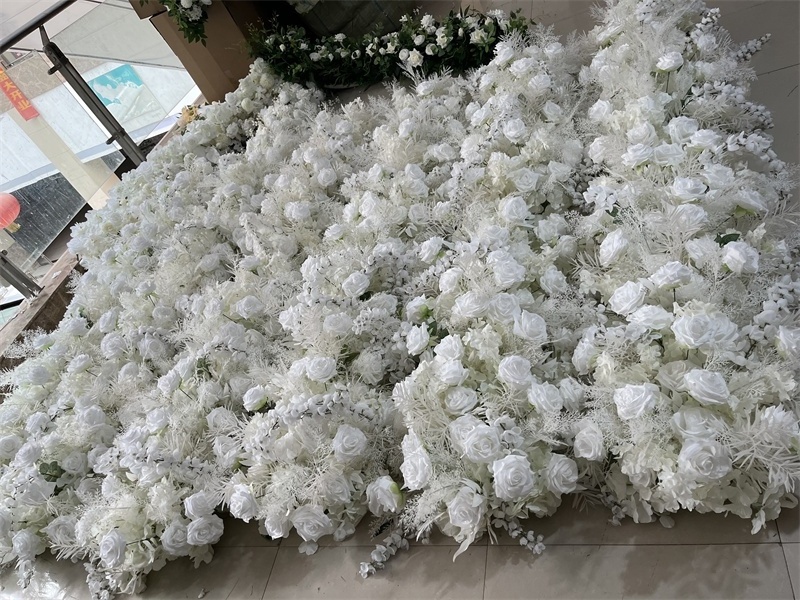 SZ  Artificial Flower Wedding Centerpiece White Rose Ball Wedding Centerpieces Rose Floral Centerpieces for Wedding Table Flower