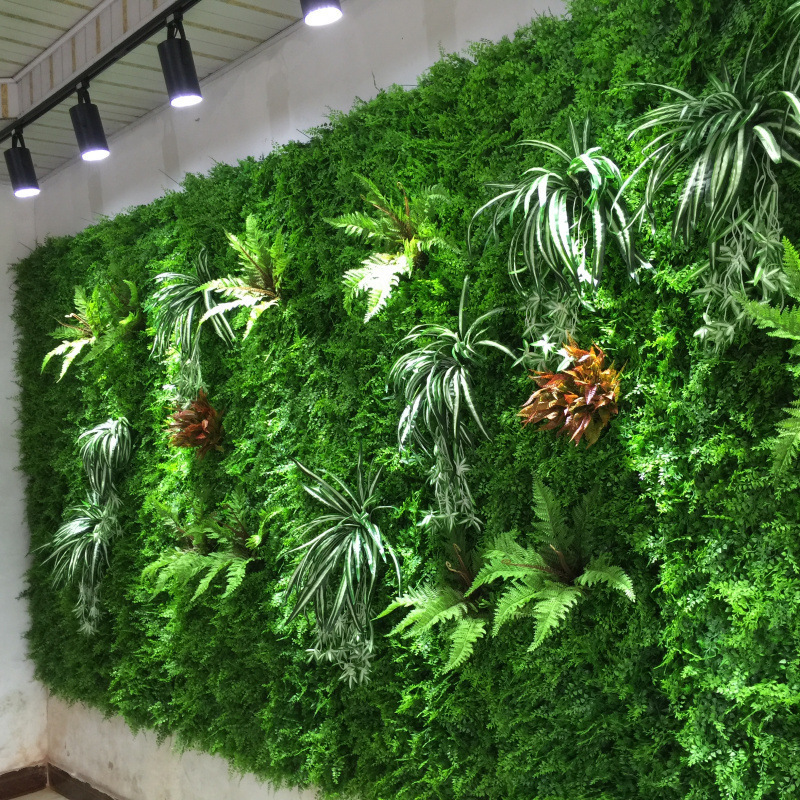 Outdoor Decor UV Synthetic Artifical Tropical Plant Wall Backdrop Panel Plastic E07086 Garden Indoor Artificial Green Grass Wall