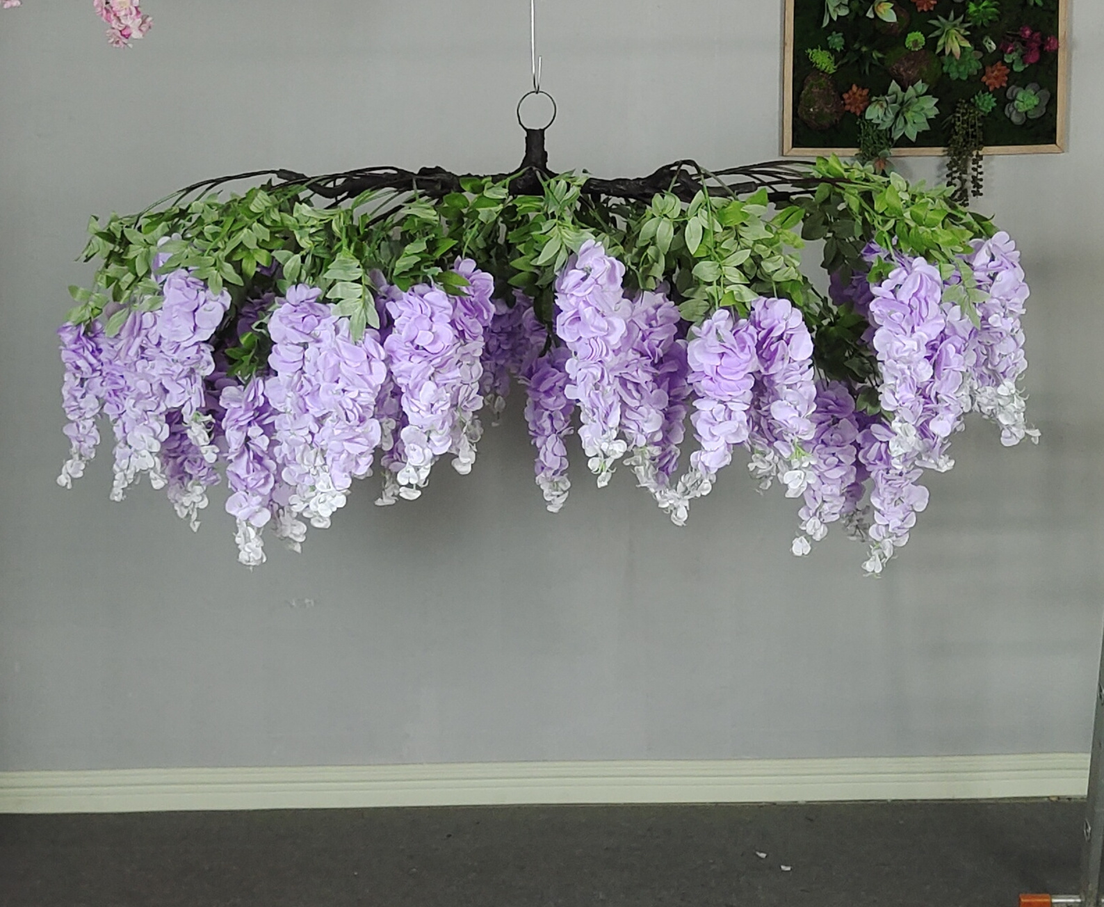 Pink Artificial Silk Cherry Blossom Flower Vine with Wisteria Wedding Ceiling Decor Hanging Flower Garland of Artificial Flowers