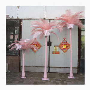 L06762 artificial pink white green palm tree fiberglass faux king coconut tree outdoor decoration artificial coconut   tree