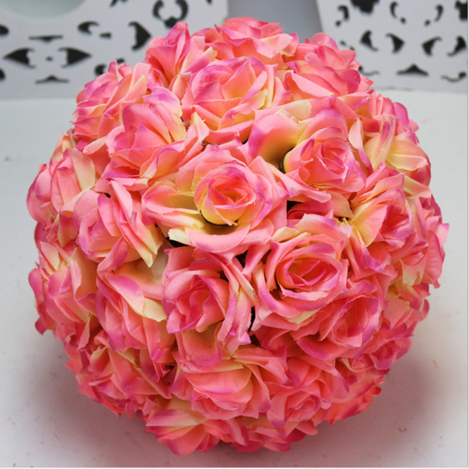 D050715 Artificial big kissing ball rose with flower wedding fake foam round flower ball arrangement centerpieces