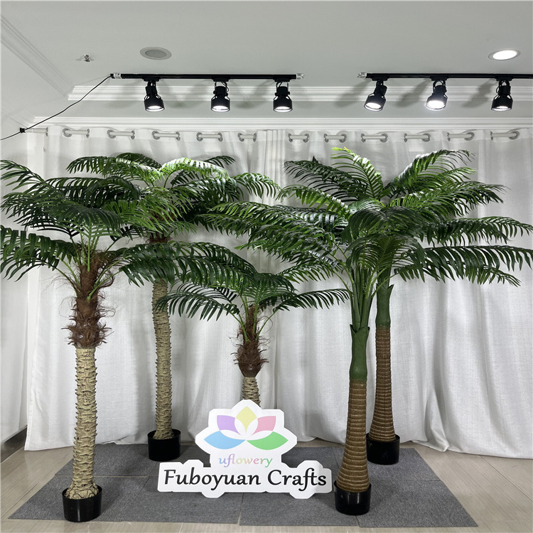 H0616 Custom Small Big Palm Tree Anti UV Fake Plant Ficus Large Artificial Banana Tree Tropical Bonsai Jungle Artificial Tree