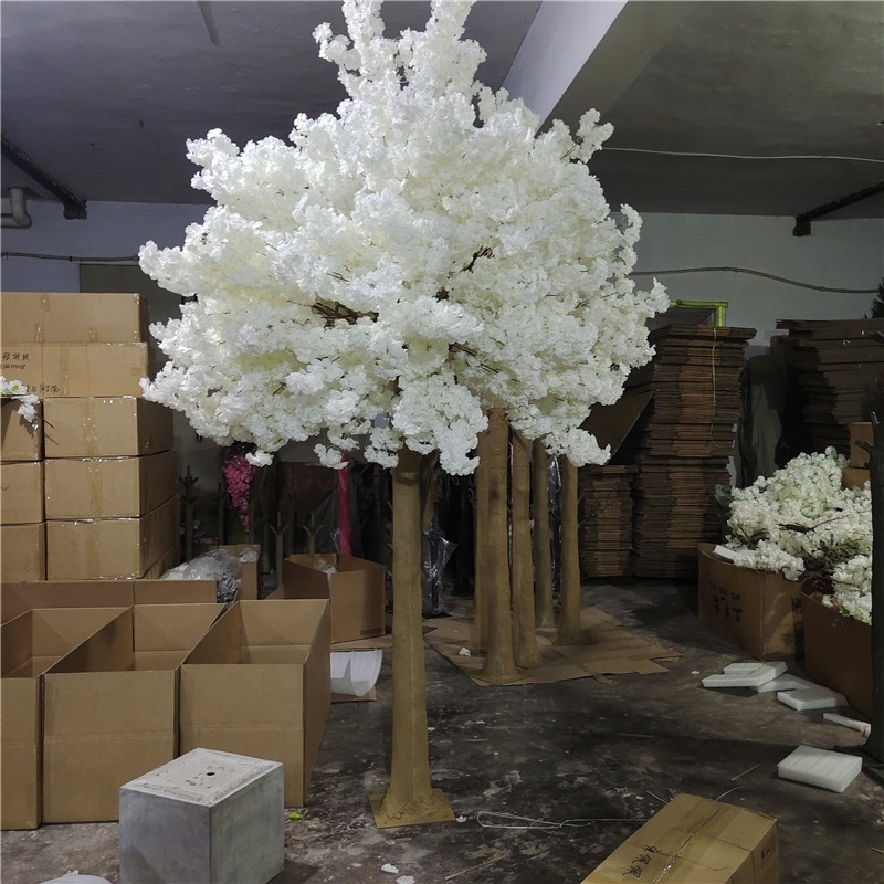 S02558 Wedding Christmas decoration artificial blossom cherry tree white flower tree 10ft white cherry blossom tree for decor