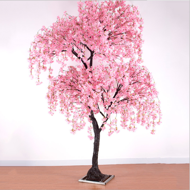 D050726 Artificial silk cherry blossom tree centerpiece 8ft fake japanese pink white sakura tree for wedding decoration