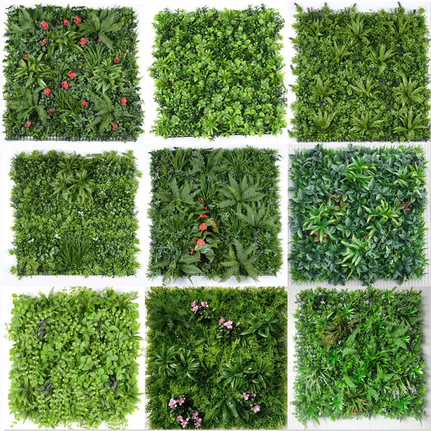 Outdoor Decor UV Synthetic Artifical Tropical Plant Wall Backdrop Panel Plastic E07086 Garden Indoor Artificial Green Grass Wall