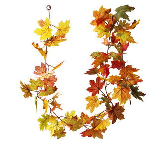 Artificial Maple Leaves autumn  hanging leaves decoration Vine Garland Hanging Greenery Garland Artificial Garland