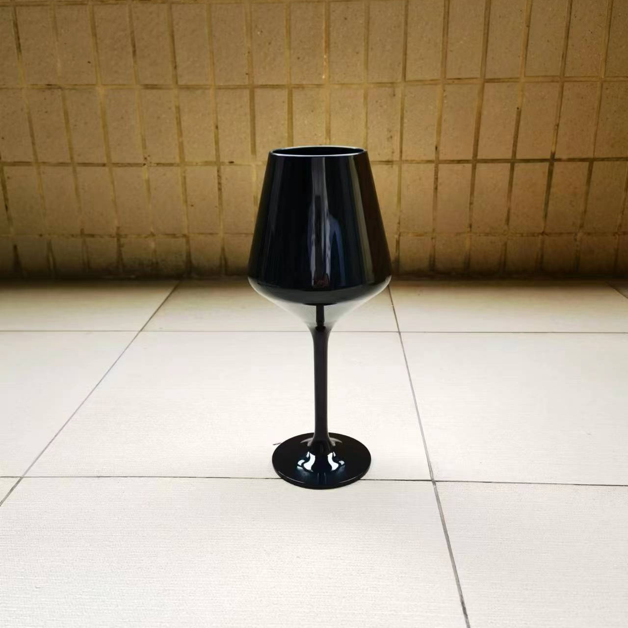 New black plastic wine glasses