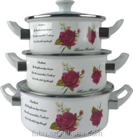 hot sale enamelware cookware set with kinds of different sizes