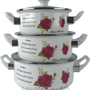 hot sale enamelware cookware set with kinds of different sizes