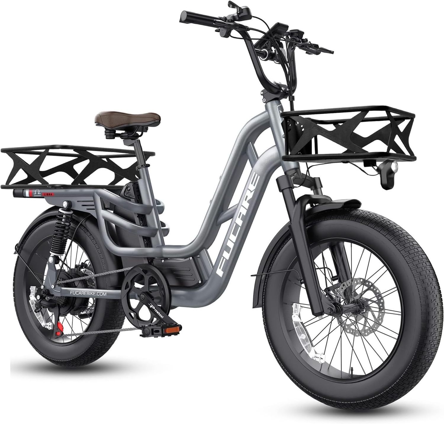 Fucare Libra US Stock 400LBS Max Load Fat Tire Full Suspension 2 Seat E-Bike 750W 48V 20Ah Long Range Electric Bike for Adults